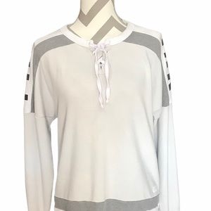 Victoria’s Secret’s PINK Gray/White Long Sleeved L